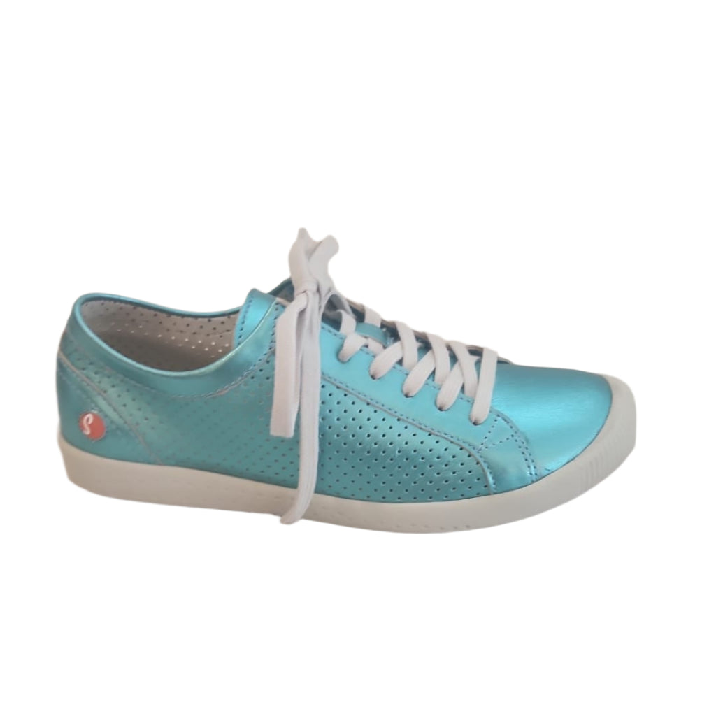 Softinos "Irit" Blue Iridescent - Perforated Sneaker