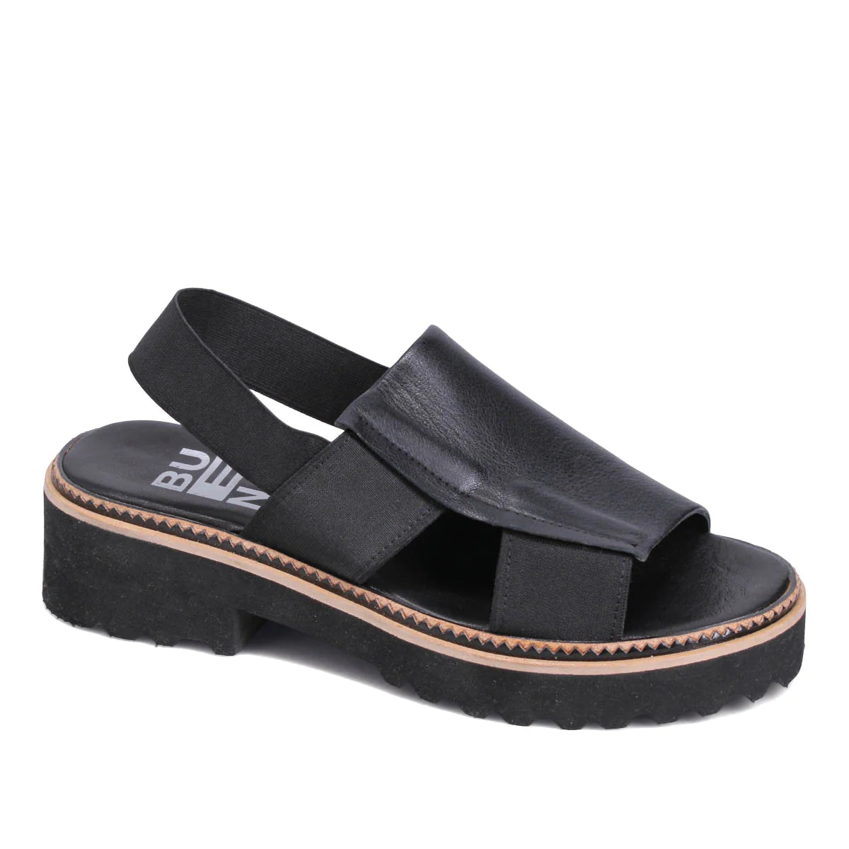 Bueno "Amy" Black - Flatform Sandal