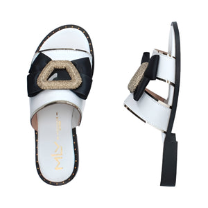 MLV "Celia" White/Black/Gold - Sandal
