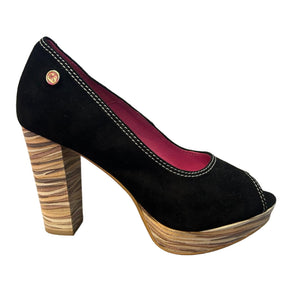 Chanii B "Bebe" Black/Natural Stripe - Platform Pump