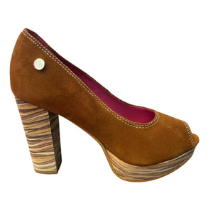 Chanii B "Bebe" Tan/Natural Stripe - Platform Pump
