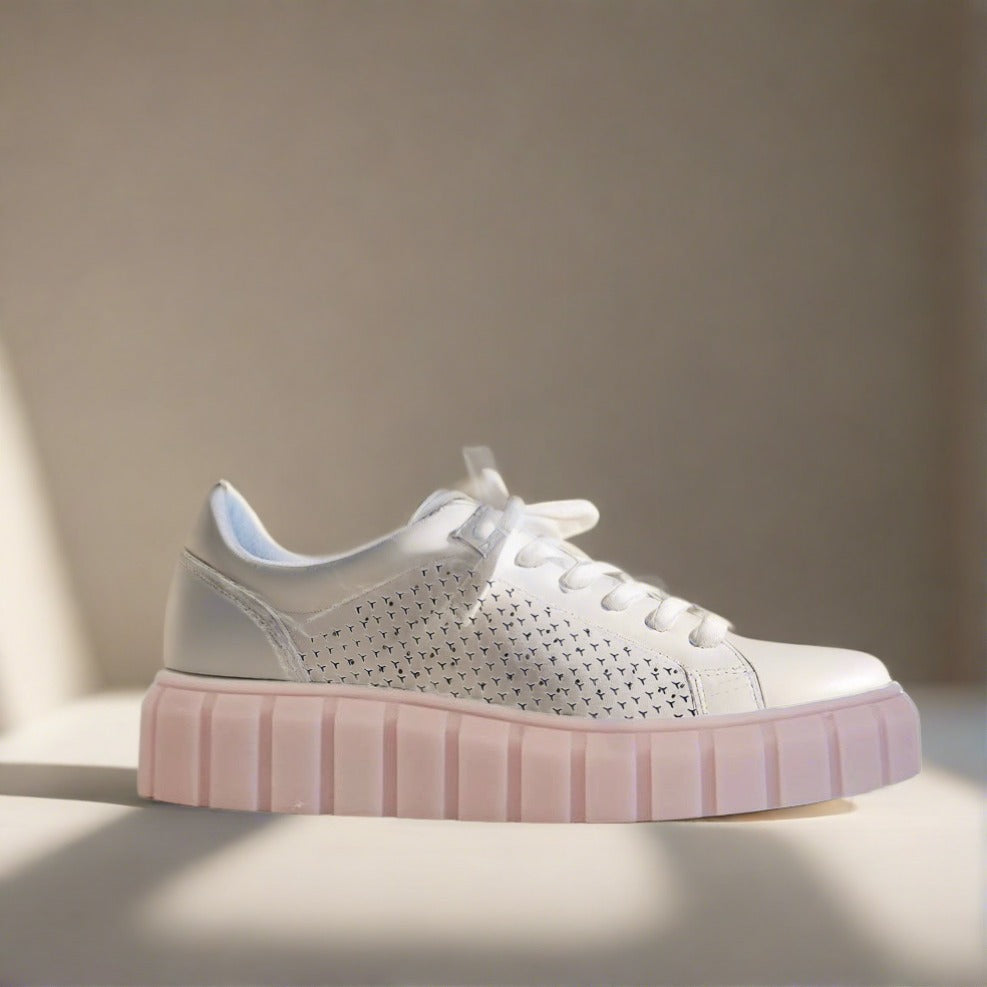 Tyche "Manten" White/Pink - Sneaker