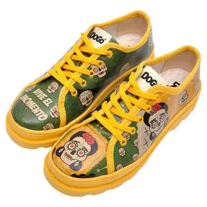 DOGO "Alesandra - Sugar Skull Print" Green/Yellow - Sneaker