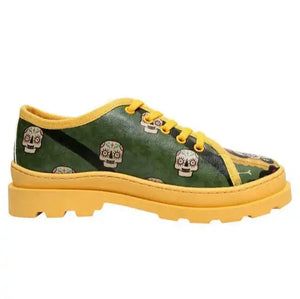 DOGO "Alesandra - Sugar Skull Print" Green/Yellow - Sneaker