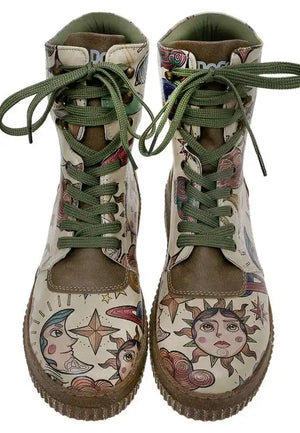 DOGO "Future - Dreams for Dreamers Print" Beige/Multicolour - Short Boot