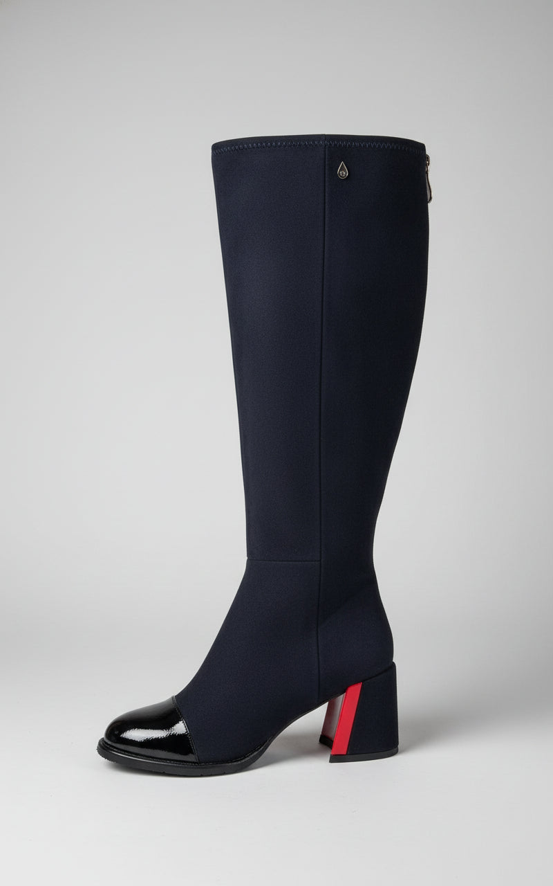 Aqua Flex "Camilla" Tall waterproof dress boot black faux suede