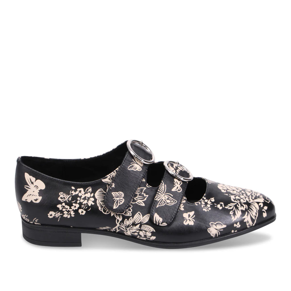 Django & Juliette "Gifth" Black/Milk Floral - Mary-Jane