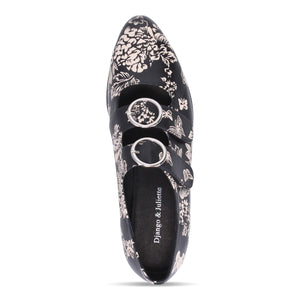 Django & Juliette "Gifth" Black/Milk Floral - Mary-Jane