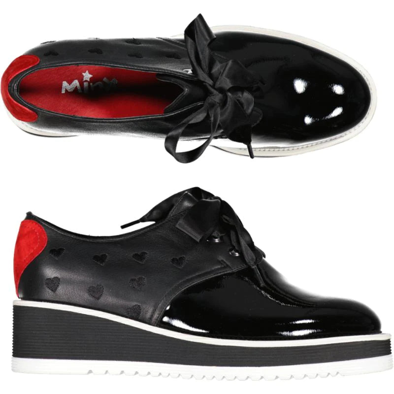 MINX "M6-375" Black/Red - Lace-up Shoe