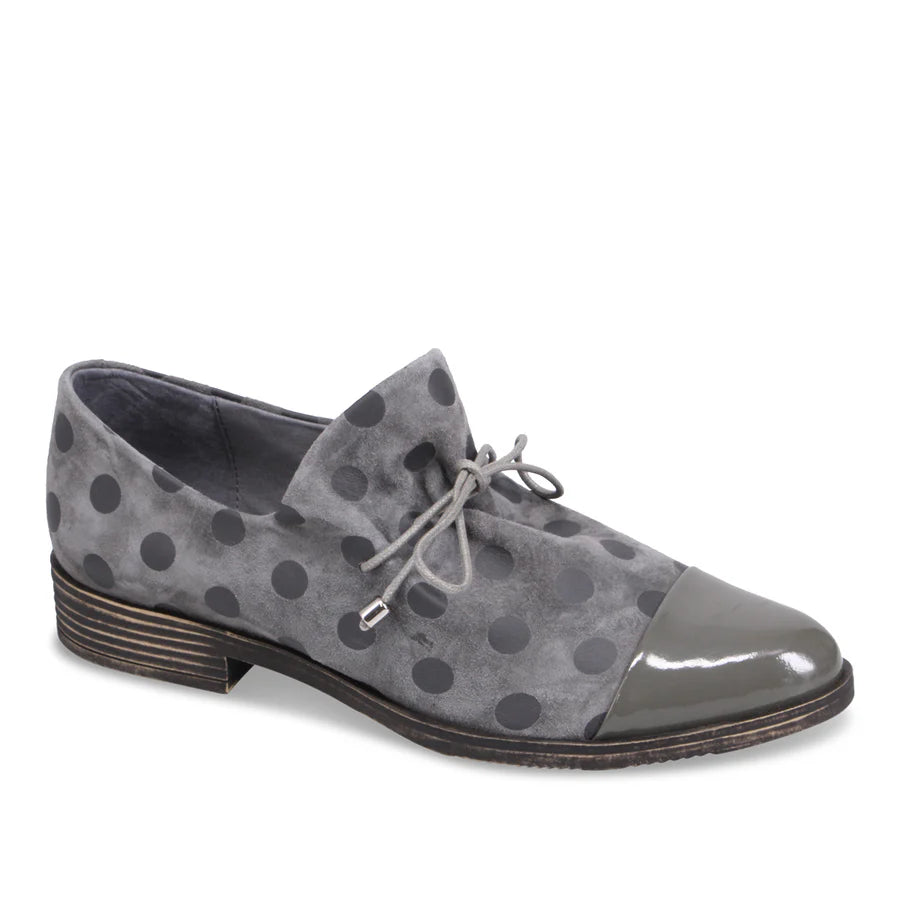 Django & Juliette "Kotty" Grey Patent/Grey Spots - Loafer