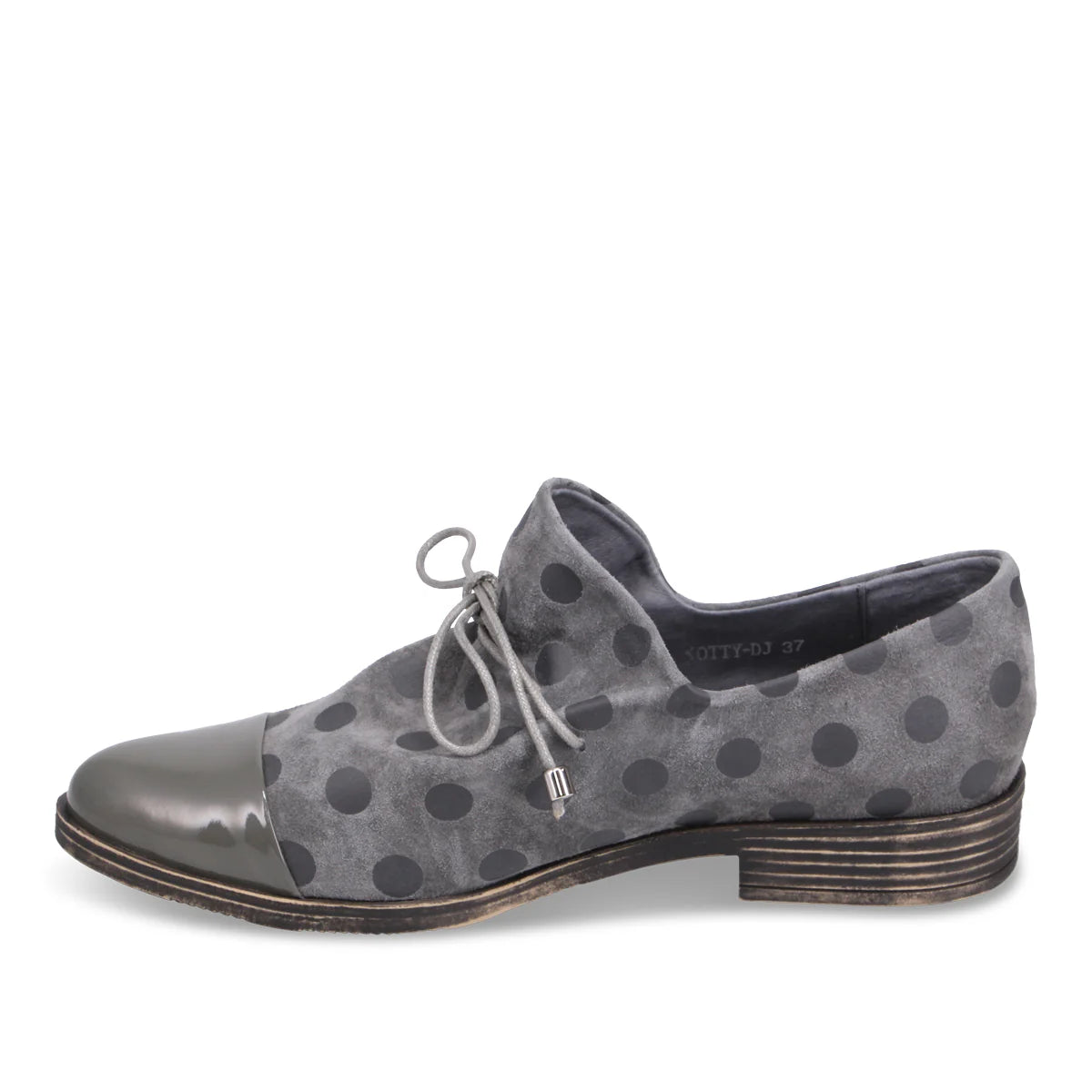 Django & Juliette "Kotty" Grey Patent/Grey Spots - Loafer