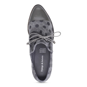 Django & Juliette "Kotty" Grey Patent/Grey Spots - Loafer