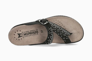 Mephisto "Helena" Black/Silver Sparkle - Cork Sandal