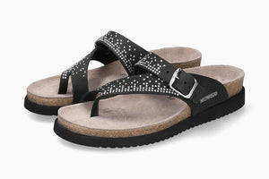 Mephisto "Helena" Black/Silver Sparkle - Cork Sandal