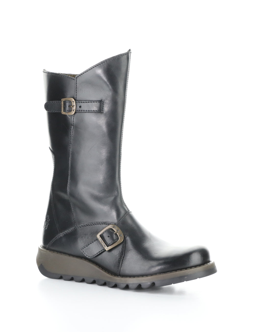 Fly London "MES" Black tall wedge boot