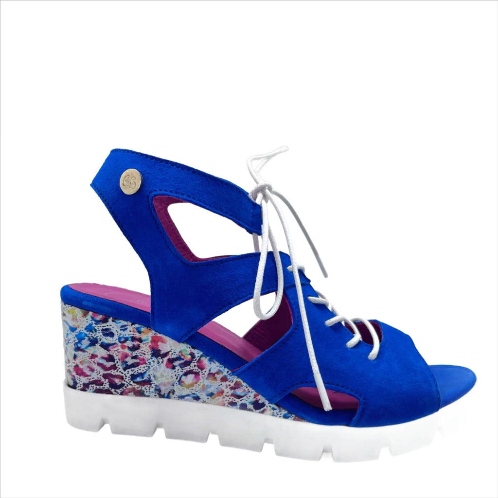 Chanii B "Sissors" Royal Blue - Wedge Sandal