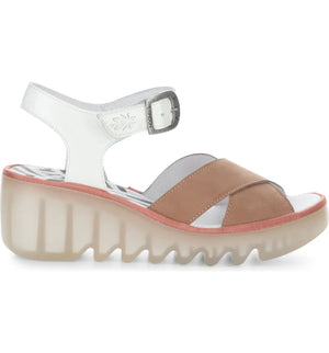 Fly London "Bace" Pink/Off-White - Wedge Sandal