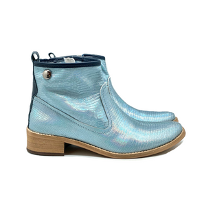 Chanii B "Zipp" Ice Blue Iridescent - Ankle Boot