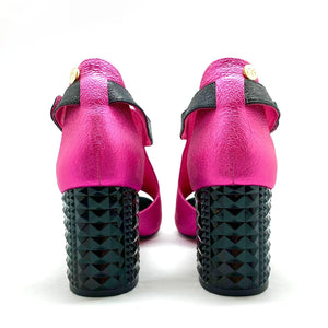 Chanii B "Rayon" Fuchsia/Black - High Heel Sandal