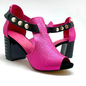 Chanii B "Rayon" Fuchsia/Black - High Heel Sandal