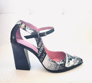 Chanii B "Pointure" Black Newsprint - High Heel