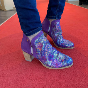 Chanii B "Plume" Purple/Multi Ankle Boot