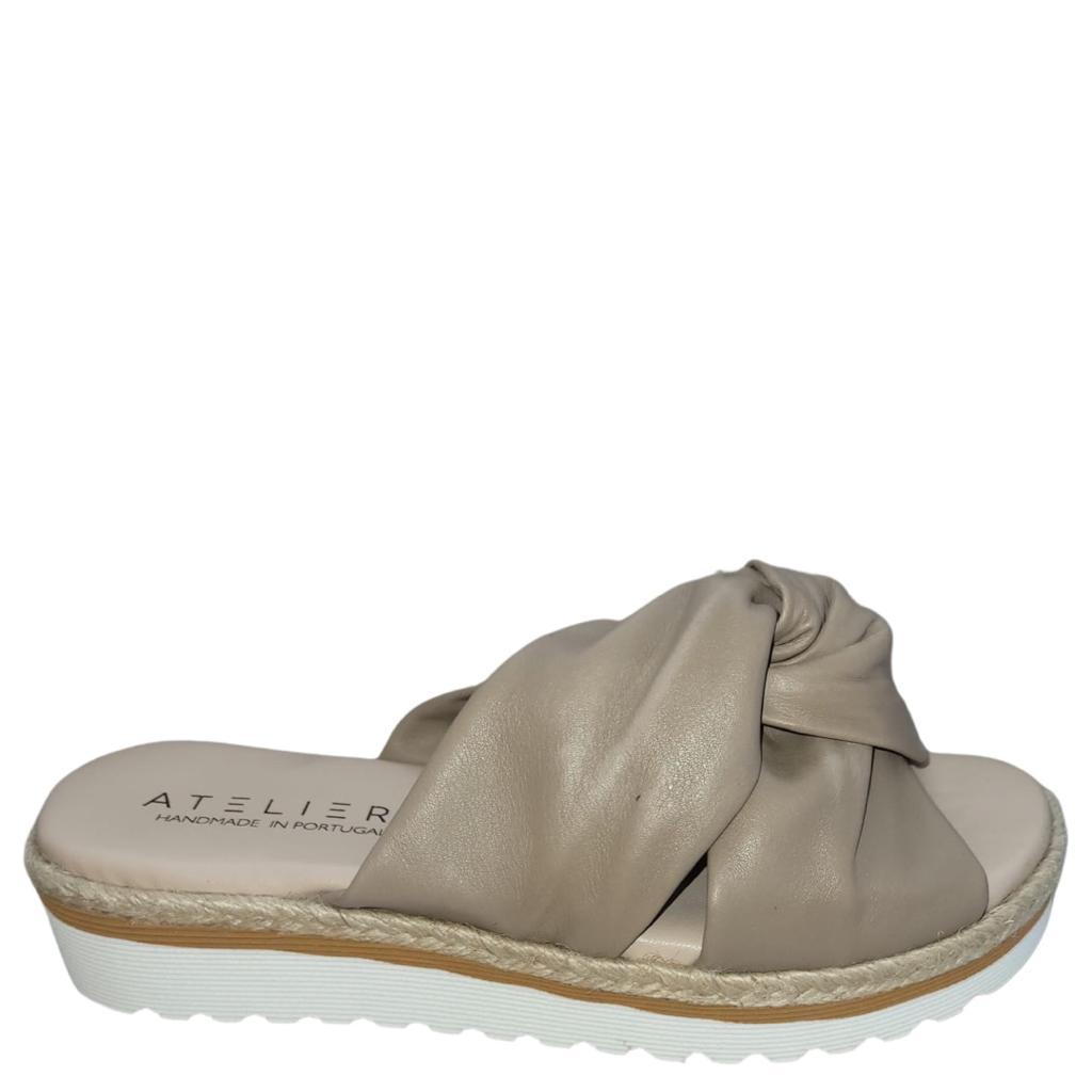 Ateliers "Rogers" Taupe Leather - Slide