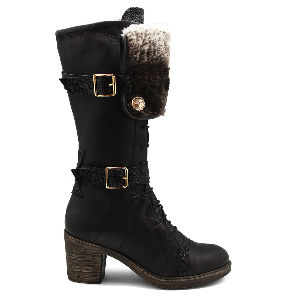 Chanii B "Cadeau"   Black boot removable Faux Fur (Warm Lining)