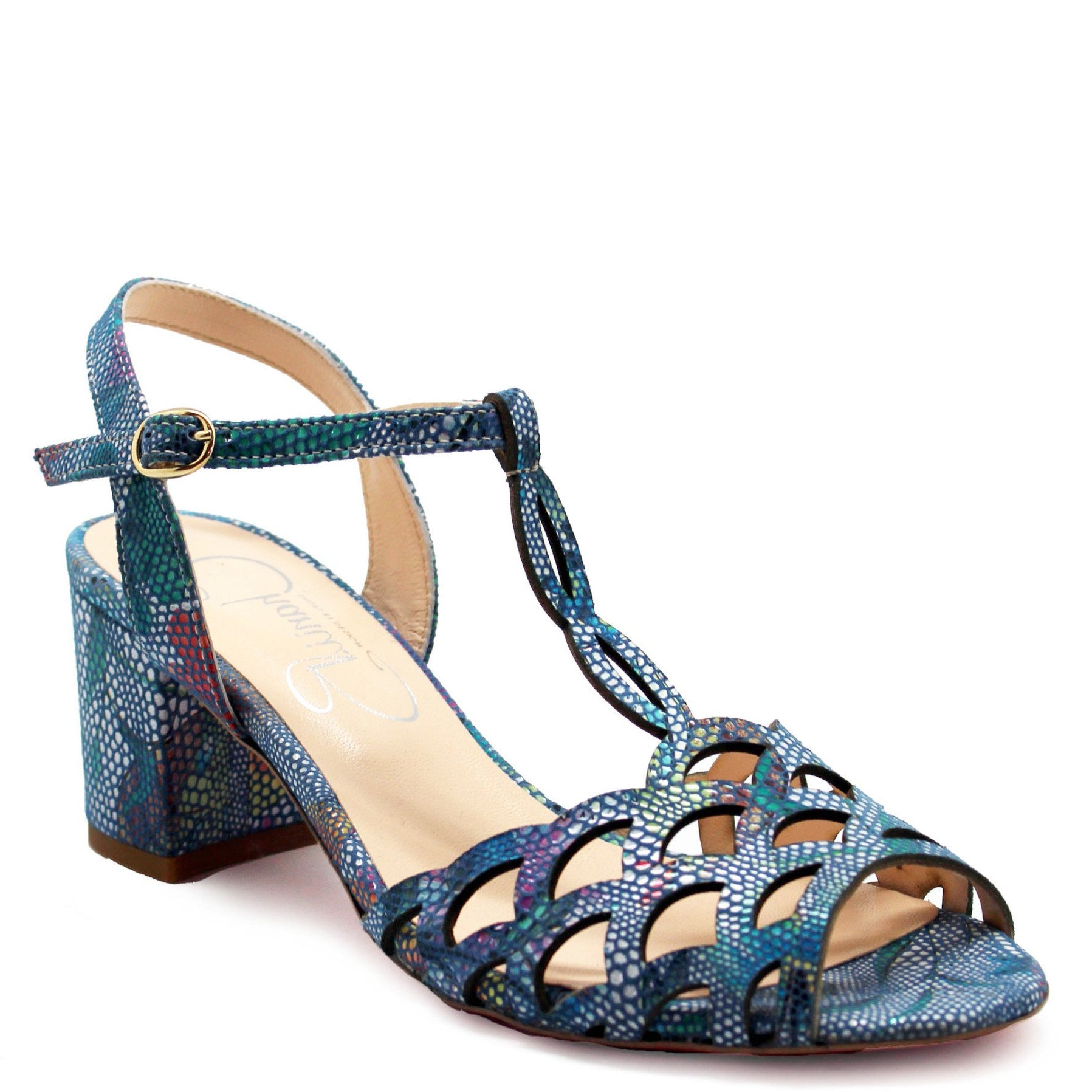 Chanii B "Coquille" Blue/Floral Sandal