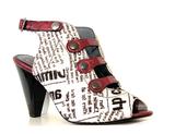 Chanii B "Honey" White Newsprint Sandal