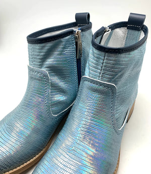 Chanii B "Zipp" Ice Blue Iridescent - Ankle Boot