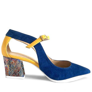 Chanii B "La La" Yellow/Blue Mosaic - Pump