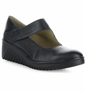 Fly london 2025 black wedge shoes