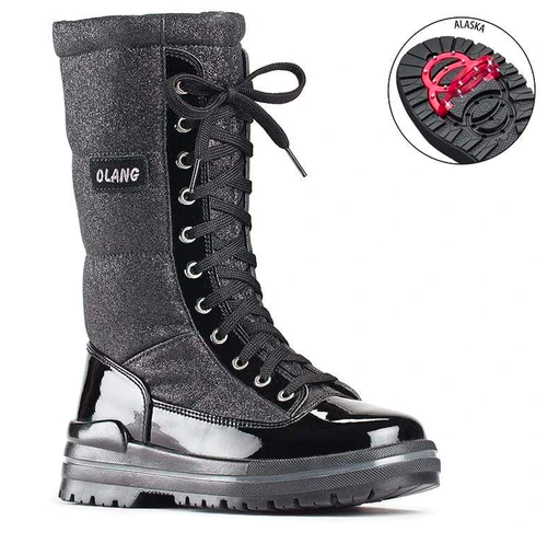 Olang "Glamour" Black ice cleat winter boot water proof -30c