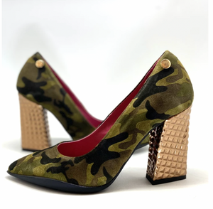 Chanii B "Pailette" Camo/Gold High Heel Shoe