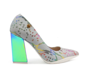 Chanii B "Pailette" Rainbow/Snk High Heel Shoe
