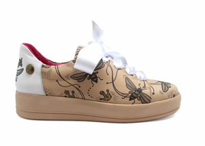 Chanii B "Luxe Royal" Nude/Bee Doodle Sneaker