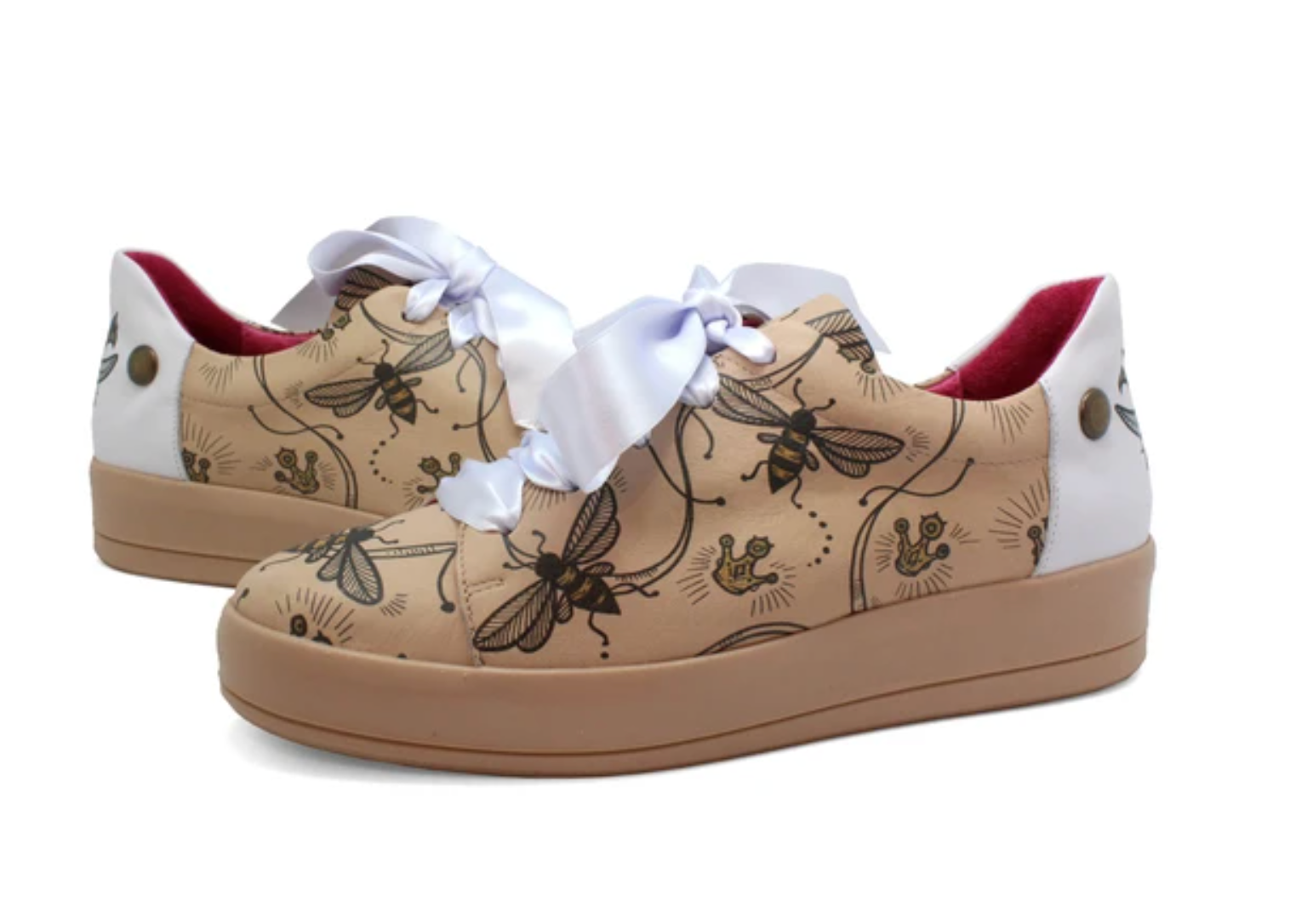 Chanii B "Luxe Royal" Nude/Bee Doodle Sneaker