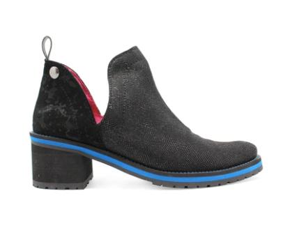 Chanii B "Zigg"Blue/Black sparkle Ankle Boot