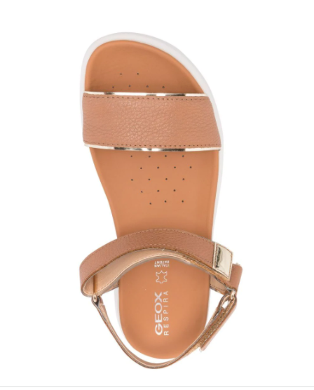 Geox "Xand-B" camel Leather velcro strap sandal