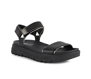 Geox "Xand-B" black Leather velcro strap sandal