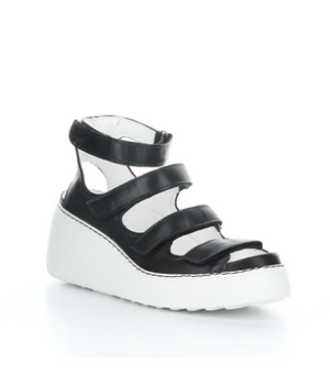 Fly London "Drop"  Black/White - Gladiator Sandal