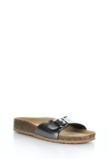 Bos & Co "Past" Pewter leather cork sandal