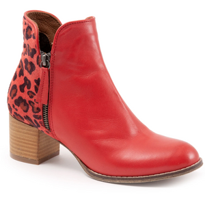 Bueno "Jenna" Red/Leopard - Ankle Boot