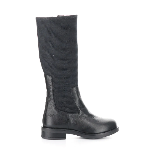 Bos & Co "Noise"Balck tall stretch zip boot waterproof/warm lined -25c