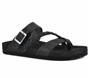 White Mountain "Hazy" Black Glitter - Sandal