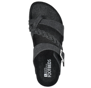 White Mountain "Hazy" Black Glitter - Sandal