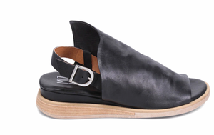 Miz Mooz "Capricorn" Black flatform leather sandal
