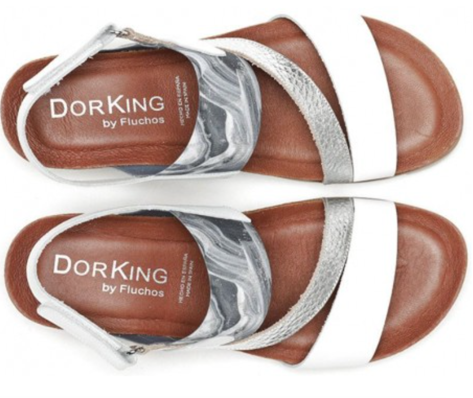 Dorking "D8786" White/Silver - Wedge Sandal
