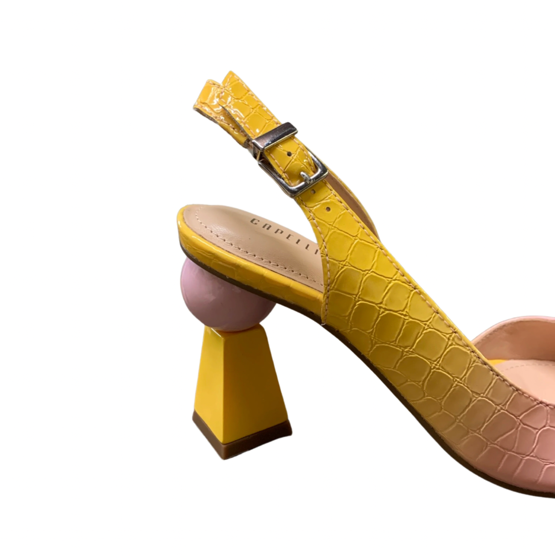 Capelli rossi "Ava" Pink and yellow degrade sling back leather dress sandal